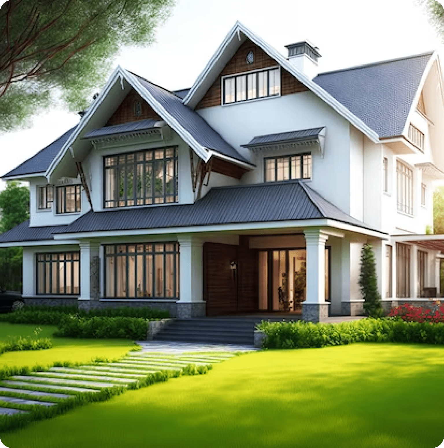 Modern home with garden